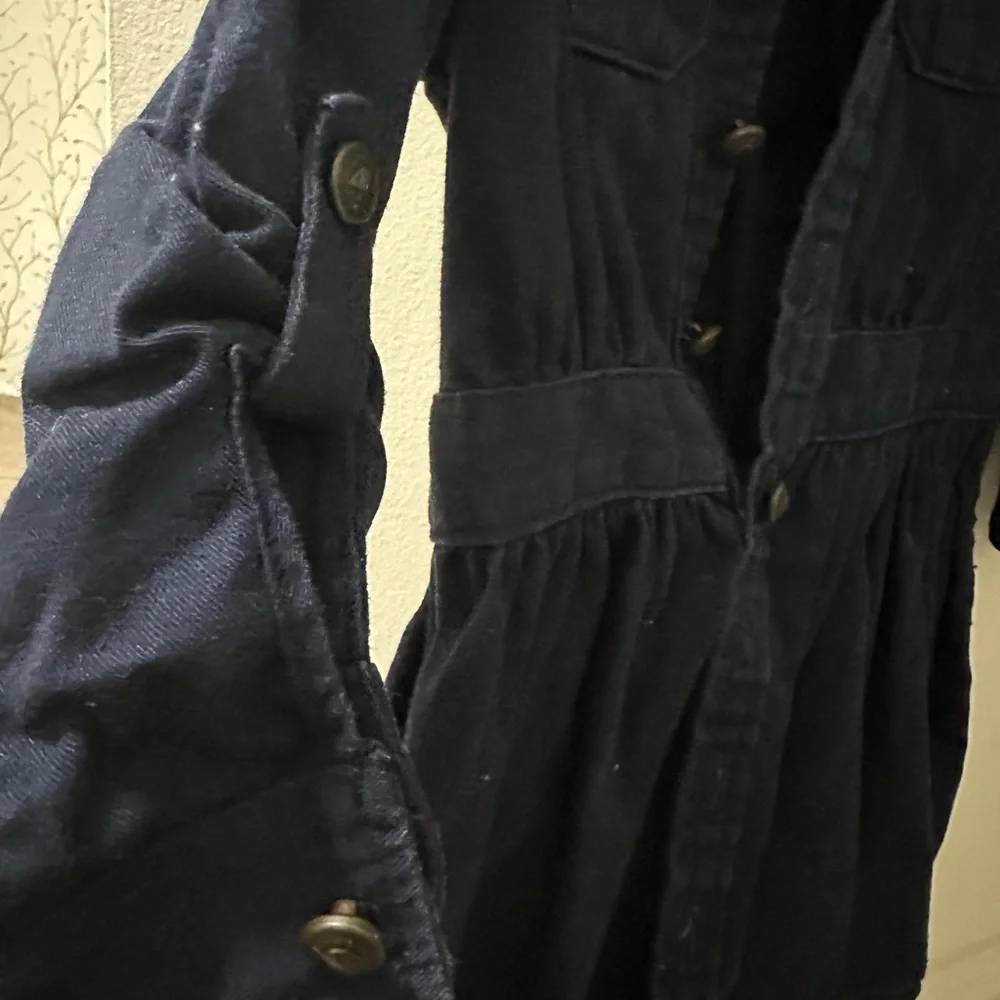 Ralph Lauren Navy Button-Front Denim Jacket Dress